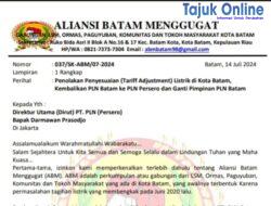Tolak Kenaikan Listrik di Batam, ABM Surati PLN Persero dan Tembusan ke Presiden Serta Menteri ESDM