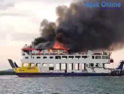 Breaking News, Sebuah Kapal Roro KMP ASDP Batam Terbakar Di Perairan Telaga Punggur.
