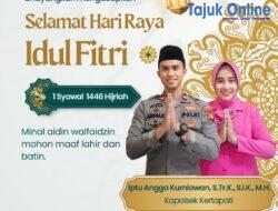 Kapolsek Kertapati berserta Bhayakari Mengucapkan Selamat Hari Raya Idul Fitri 1446 H