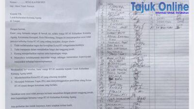 Warga Mendesak Lurah Kemang Agung Mengambil Langkah Tegas Segera Memberhentikan Ketua RT 45